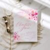 Hot Pink Wedding Invitation Card | Bright Pink Floral Wedding Invitation Suite Template