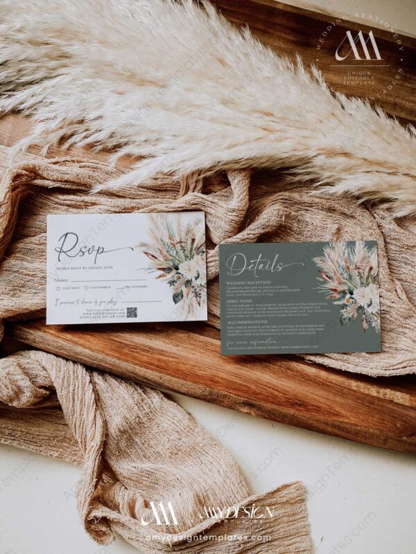 Boho Sage Green Wedding Invitations Templates | Greenery Wedding Suite Boho Sage Green Wedding Invitations Templates | Greenery Wedding Suite