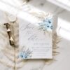 Blue Floral Save the Date Wedding Template | Printable Wedding | Bohemian Save our Date Blue Floral Save the Date Wedding Template E011