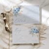 Bohemian Blue Pampas Wedding Invitations | Wedding Suite Template