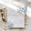 Bohemian Blue Pampas Wedding Invitations | Wedding Suite Template