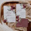 Burgundy Floral Wedding Invitation Card | Wedding Suite Templates | Maroon Wedding Burgundy Floral Wedding Invitation Card | Wedding Suite Templates | Maroon Wedding