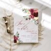 Burgundy Wedding Save The Date Template E014