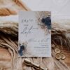 Navy Rust Wedding Save The Date Template with Photo E017
