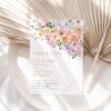 Spring Floral Save The Date Wedding Template | Purple Peach Garden Save Our Date Card Spring Floral Save The Date Wedding Template E023