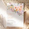 Summer Spring Floral Wedding Invitation Card | Wedding Suite Template | Peach Purple Colorful Flowers