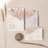 Summer Spring Floral Wedding Invitation Card | Wedding Suite Template | Peach Purple Colorful Flowers