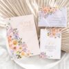 Summer Spring Floral Wedding Invitation Card | Wedding Suite Template | Peach Purple Colorful Flowers