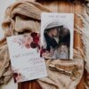 Burgundy Floral Wedding Save The Date Template with Photo | Maroon Save Our Dates Card Printable Burgundy Floral Wedding Save The Date Template E041