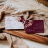 Maroon Wedding Invitation Template Set | Burgundy Wedding Invite Card | Rustic Wedding
