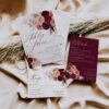 Maroon Wedding Invitation Template Set | Burgundy Wedding Invite Card | Rustic Wedding