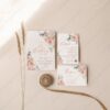 Dusty Pink Wedding Invitation Card Template | Floral Wedding Set Printable | Dusty Roses Boho Arch