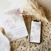 Blush Pink Floral Save The Date Card E043