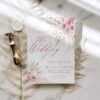 Pink Floral Wedding Invitation Set | Blush Pink Wedding Card Template | Mauve Dusty Roses Pink Floral Wedding Invitation Set | Blush Pink Wedding Card Template | Mauve Dusty Roses