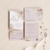 Pink Floral Wedding Invitation Set | Blush Pink Wedding Card Template | Mauve Dusty Roses Pink Floral Wedding Invitation Set | Blush Pink Wedding Card Template | Mauve Dusty Roses