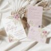 Pink Floral Wedding Invitation Set | Blush Pink Wedding Card Template | Mauve Dusty Roses Pink Floral Wedding Invitation Set | Blush Pink Wedding Card Template | Mauve Dusty Roses