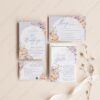 Floral Wedding Invitation Card Printable | Purple Peach Wedding Invite Template Floral Wedding Invitation Card Printable | Purple Peach Wedding Invite Template