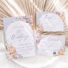 Floral Wedding Invitation Card Printable | Purple Peach Wedding Invite Template Floral Wedding Invitation Card Printable | Purple Peach Wedding Invite Template