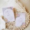 Purple Floral Wedding Save The Date Card E045