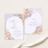 Purple Floral Wedding Save The Date Card E045