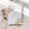 Purple Floral Wedding Save The Date Card | Spring Save The Date Template | Purple Peach Flowers Purple Floral Wedding Save The Date Card E045
