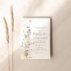 Wildflower Wedding Invitations Template Set | Minimalist Wedding Invite Card Wildflower Wedding Invitations Template Set | Minimalist Wedding Invite Card