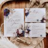 Burgundy Wedding Invitations Suite Template | Wedding Invites Set | Navy Maroon Blush Floral Burgundy Wedding Invitations Suite Template | Wedding Invites Set | Navy Maroon Blush Floral