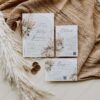 Bohemian Wedding Invitations Card | Rustic Pampas Wedding Invite Suite