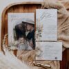 Bohemian Wedding Invitations Card | Rustic Pampas Wedding Invite Suite