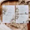 Bohemian Wedding Invitations Card | Rustic Pampas Wedding Invite Suite