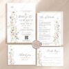 Elegant Wedding Invitation Set Template | Wildflower Wedding Invite Card