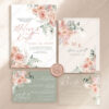 Pink Floral Wedding Invite Set | Boho Dusty Pink Wedding Suite Template | Dusty Rose Eucalyptus Pink Floral Wedding Invite Set | Boho Dusty Pink Wedding Suite Template | Dusty Rose Eucalyptus