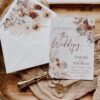 Rustic Boho Fall Wedding Invitations Template Bundle | Earthy Tan Wedding Stationery Printable Fall Boho Wedding Invitations Set | Bohemian Wedding RSVP Templates