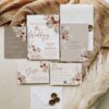 Fall Boho Wedding Invitations Set | Bohemian Wedding RSVP Templates
