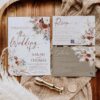Fall Boho Wedding Invitations Set | Bohemian Wedding RSVP Templates