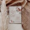 Rustic Boho Fall Wedding Invitations Template Bundle | Earthy Tan Wedding Stationery Printable Terracotta Save The Date Card Template E069