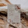 Rustic Boho Fall Wedding Invitations Template Bundle | Earthy Tan Wedding Stationery Printable Terracotta Save The Date Card Template E069