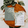 Greenery Rustic Wedding Invitation Template | Sage Green Wedding Suite | Eucalyptus Invite Greenery Rustic Wedding Invitation Template | Sage Green Wedding Suite | Eucalyptus Invite