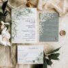 Greenery Rustic Wedding Invitation Template | Sage Green Wedding Suite | Eucalyptus Invite Greenery Rustic Wedding Invitation Template | Sage Green Wedding Suite | Eucalyptus Invite