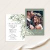 Sage Green Wedding Save The Date Template with Photo | Rustic Save Our Dates | Eucalyptus Sage Green Wedding Save The Date E070
