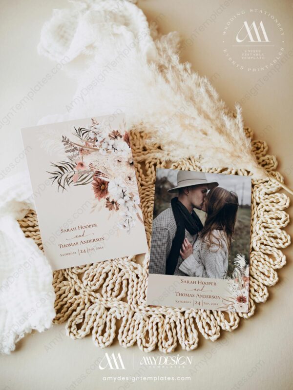 Boho Terracotta Wedding Invitation Suite | Fall Wedding Set Printable Boho Terracotta Wedding Invitation Suite | Fall Wedding Set Printable