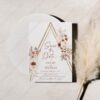 Terracotta Boho Save The Date Card | Wedding Bohemian Save Our Date | Editable Template Terracotta Boho Save The Date Card E071