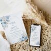 Blue Wedding Save The Dates Template Printable Editable | Floral Save Our Date Card Blue Wedding Save The Dates Template E072