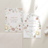 Blush Pink Floral Wedding Invitations Card | Spring Wedding Template