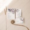 Purple Floral Wedding Invitation Card Template | Violet Wedding Set | Poppy Flowers Purple Floral Wedding Invitation Card Template | Violet Wedding Set | Poppy Flowers