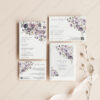 Purple Floral Wedding Invitation Card Template | Violet Wedding Set | Poppy Flowers Purple Floral Wedding Invitation Card Template | Violet Wedding Set | Poppy Flowers