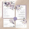 E075 Purple Floral Wedding Invitation Card Template Amy Design 5