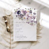 Purple Floral Wedding Invitation Card Template | Violet Wedding Set | Poppy Flowers Purple Floral Wedding Invitation Card Template | Violet Wedding Set | Poppy Flowers