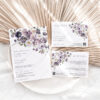 Purple Floral Wedding Invitation Card Template | Violet Wedding Set | Poppy Flowers Purple Floral Wedding Invitation Card Template | Violet Wedding Set | Poppy Flowers