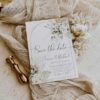 Green Save The Date Template | Boho Floral Photo Wedding Save The Dates Download Green Save The Date Template E079